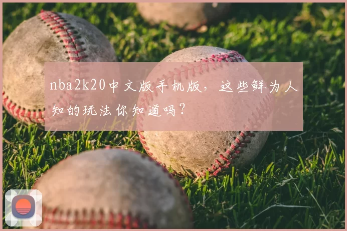nba2k20中文版手机版,这些鲜为人知的玩法你知道吗?
